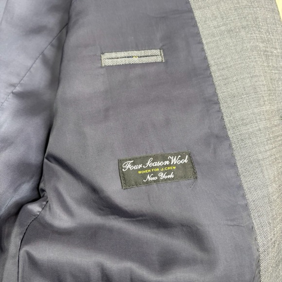 J. Crew Ludlow 4 Season Wool Suit Blazer Mens Size 40R Slim Fit Gray - Picture 3 of 14